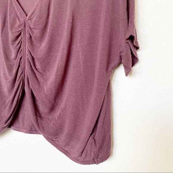 Project Social T X Urban Outfitters Gathered Front Eggplant Top Size Small - Picture 3 of 7